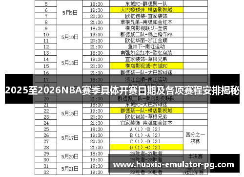 2025至2026NBA赛季具体开赛日期及各项赛程安排揭秘
