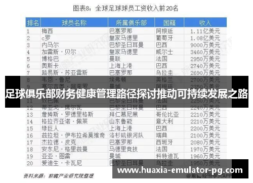 足球俱乐部财务健康管理路径探讨推动可持续发展之路